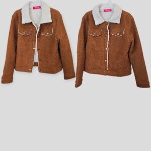 Mundefeis Kids Girl's Longsleeve Brown Corduroy Button Jacket Medium 10-12